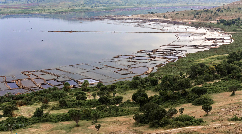 Katwe Explosion crater lake in Queen Elizabeth National Park.