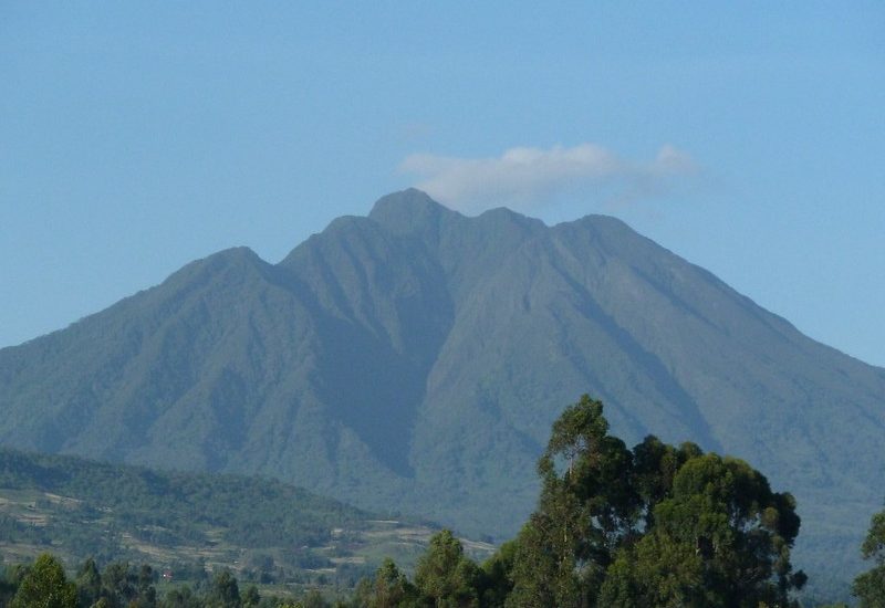 Mount Sabinyo volcanic hiking in Uganda.